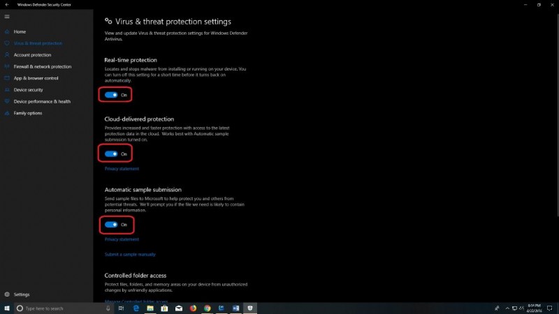 Windows 10 で Windows Defender を有効にする方法