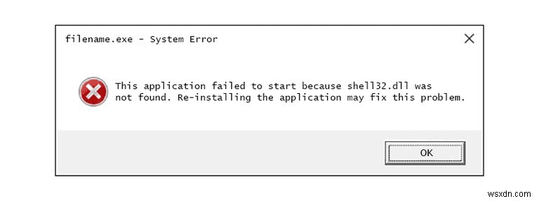 Shell32 DLL が見つからないというエラー メッセージを修正するには?