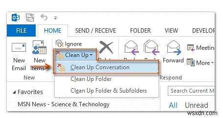 MS Outlook:メールを整理するための会話クリーンアップ ツール