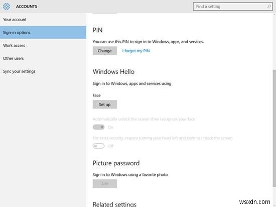 Windows 10 で Windows Hello をセットアップする方法