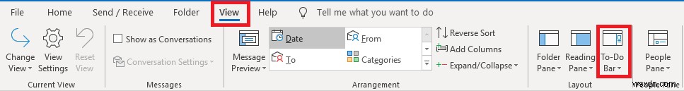 Outlook で To Do バーをカスタマイズする手順