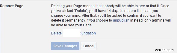 Facebook ページを削除する方法