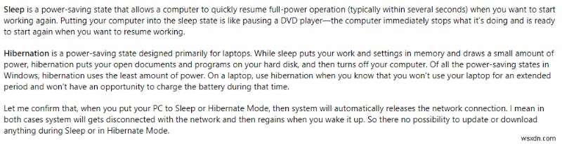 コンピューターがスリープ モードのときに Windows 10 の更新を続行しますか?