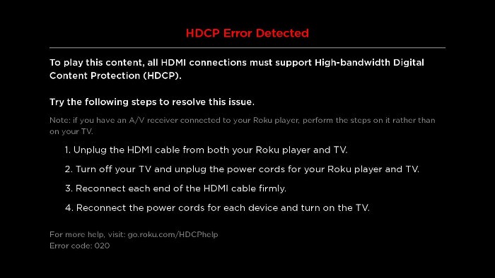 Roku HDCP エラーまたはパープル スクリーンを修正する方法