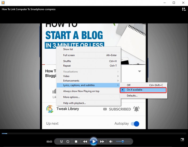 Windows Media Player で字幕を追加する方法 