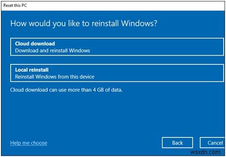 2020 Windows 10 Update の「フレッシュ スタート」機能の使用方法