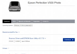 Epson Perfection V500 ドライバーのダウンロード方法