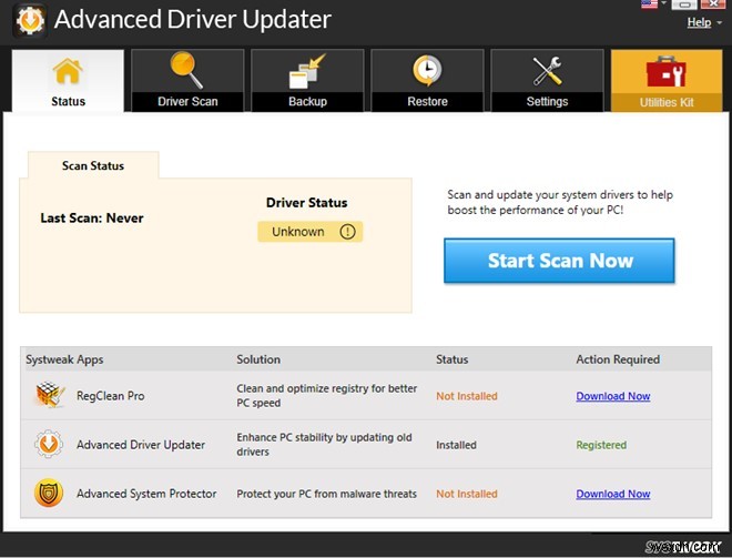 Systweak Advanced Driver Updater で自動ドライバ スキャンをスケジュールする方法