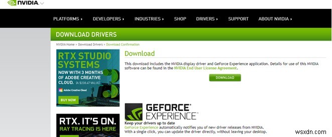 Nvidia GeForce RTX 3080 ドライバのダウンロード方法