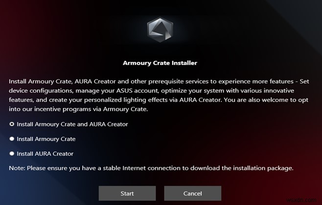 ASUS Aura for PC のダウンロード方法
