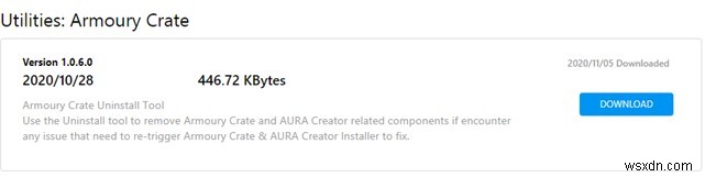 ASUS Aura for PC のダウンロード方法