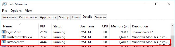 Windows 10 で TiWorker.exe のディスク使用率が高くなる問題を修正する方法