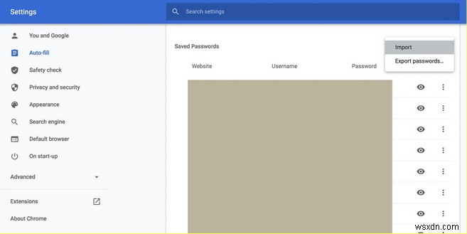 Google Chrome で保存したパスワードをインポートしてバックアップする方法