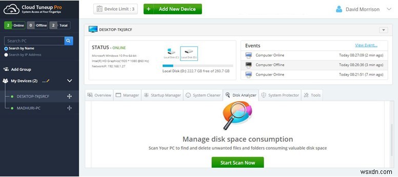 Cloud Tuneup Pro でディスク容量の消費を管理する方法