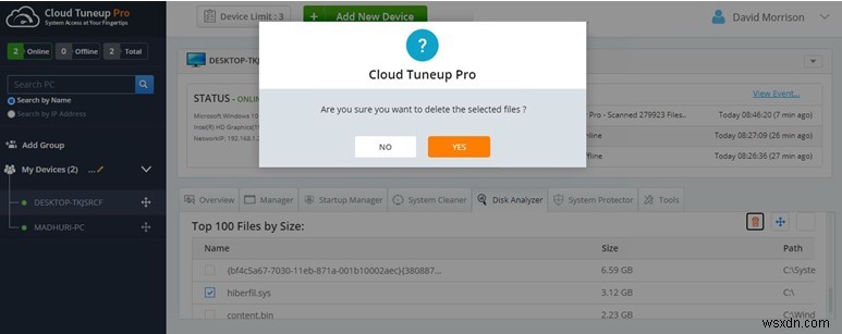 Cloud Tuneup Pro でディスク容量の消費を管理する方法