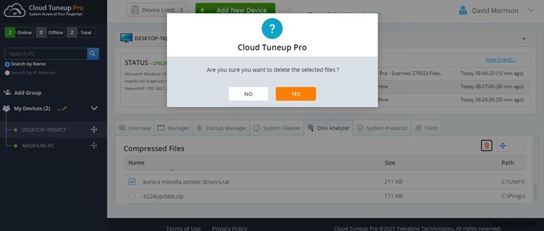 Cloud Tuneup Pro でディスク容量の消費を管理する方法