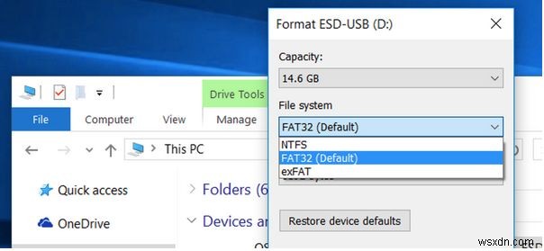 フォーマットせずに EXFAT を FAT32 に変更する方法