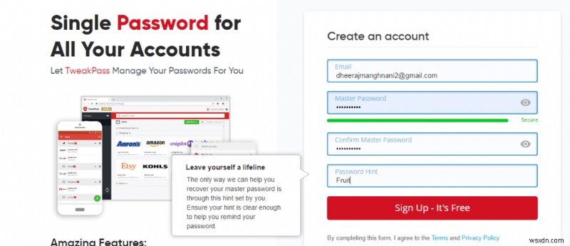 TweakPass を使用して一意で強力なパスワードを生成する方法