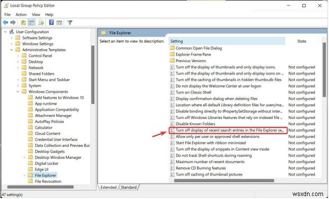 Windows 11 でエクスプローラーの検索履歴を無効にする方法