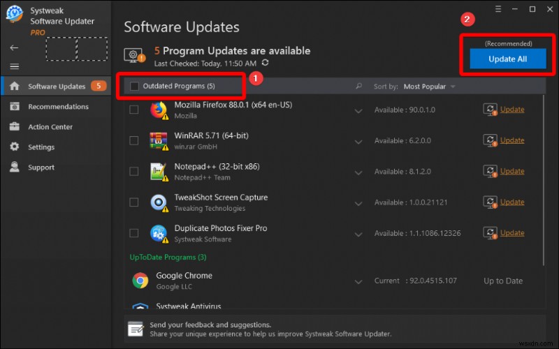 Windows PC でソフトウェア アップデートを確認する方法