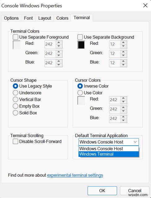 Windows 11 で既定のターミナルを変更する方法