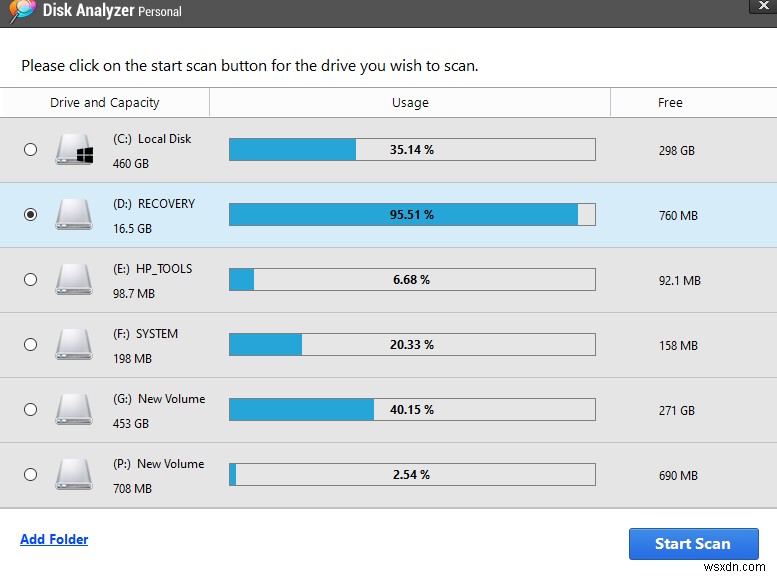 Disk Analyzer Pro でデータ ストレージとスペース消費を管理する