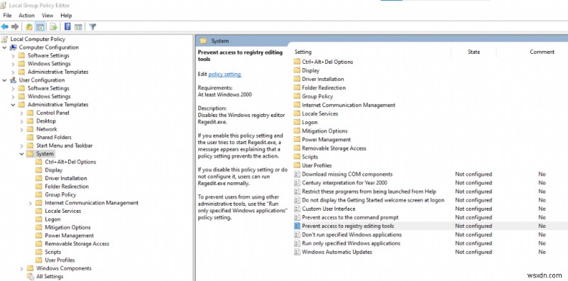 Windows 10 でレジストリ エディタへのアクセスを無効にする方法