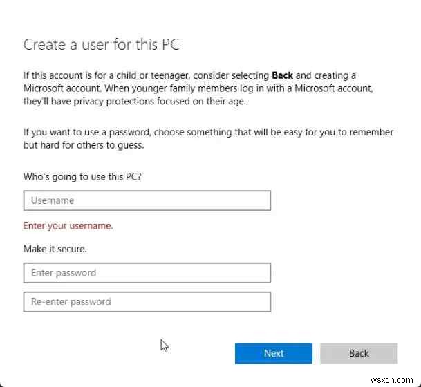 Windows 11 でローカル アカウントを作成する方法