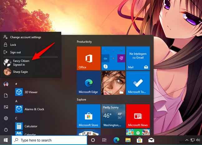 Windows 10 でユーザー アカウントを切り替える方法