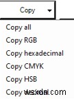 PC 上の画像の Html Hex カラー コードを見つける方法