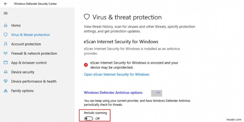 Microsoft Defender の制限付き定期スキャンを有効にする方法