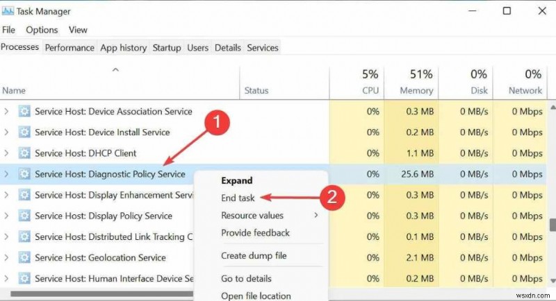 診断ポリシー サービスの CPU とメモリの使用率が高い問題を修正する方法