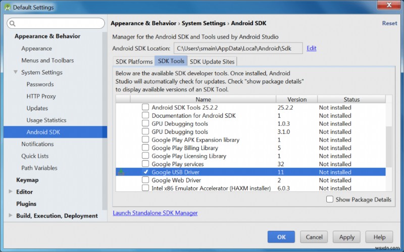 Windows で Google USB ドライバをダウンロード/インストールする方法