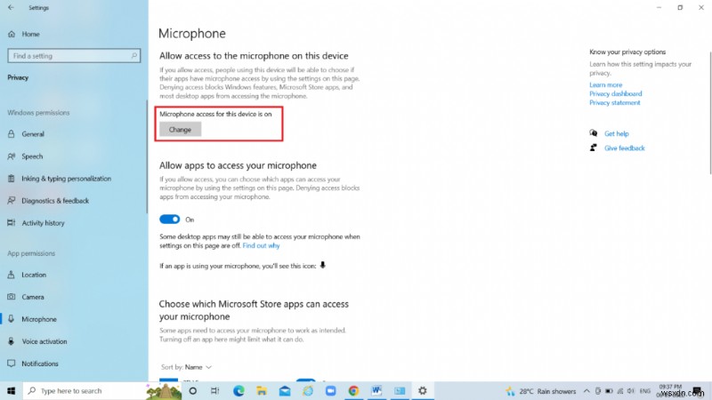 Windows 10 でマイクをオンにする方法