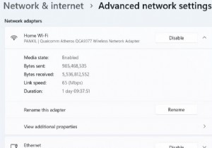 Windows 11 でネットワーク アダプタの名前を変更する方法