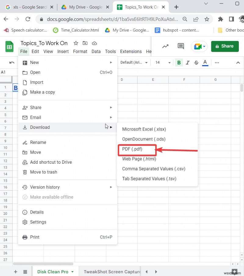 Excel ファイルを PDF に変換する方法
