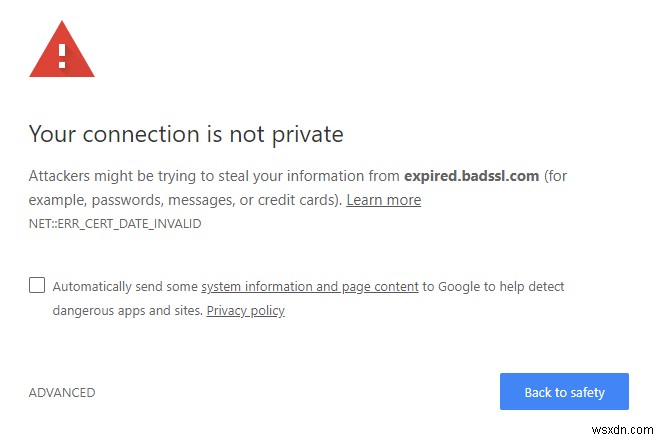 Chrome で NET::ERR_CERT_DATE_INVALID エラーを修正する方法