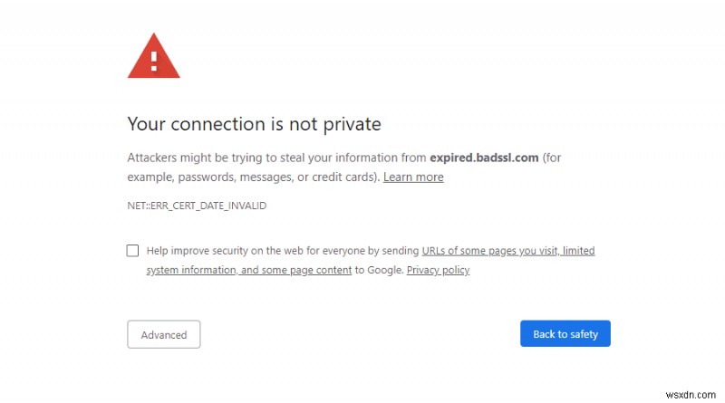 Chrome で NET::ERR_CERT_DATE_INVALID エラーを修正する方法