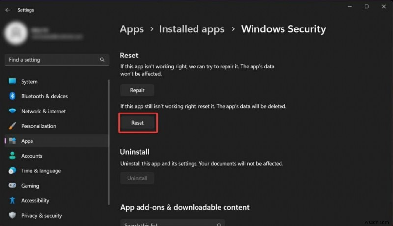 Windows 11 で Windows セキュリティをリセットする方法