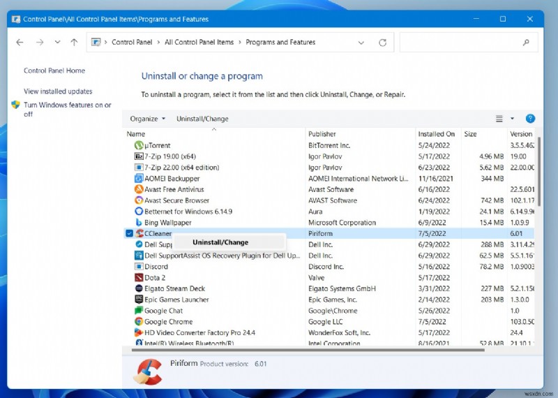 Windows 11 で CCleaner を書き込むためのファイルを開く際のエラー