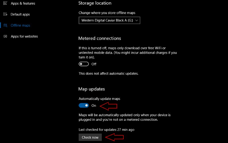 Windows 10 でオフライン マップをダウンロードする方法