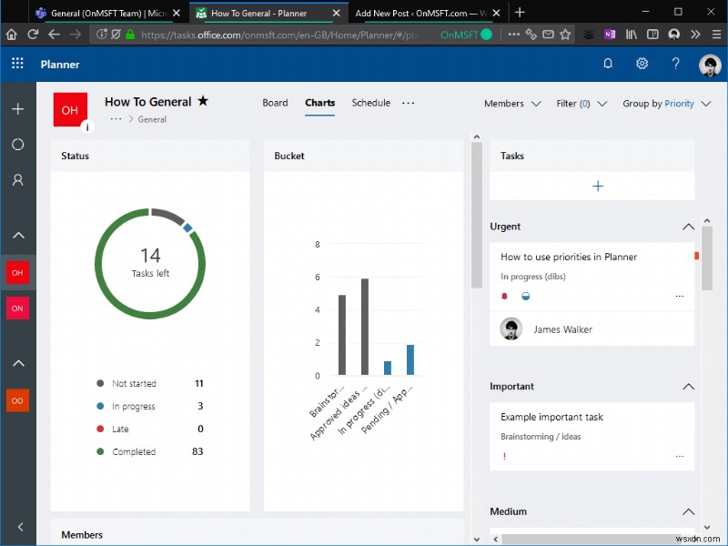 Microsoft Planner で優先順位を使用する方法