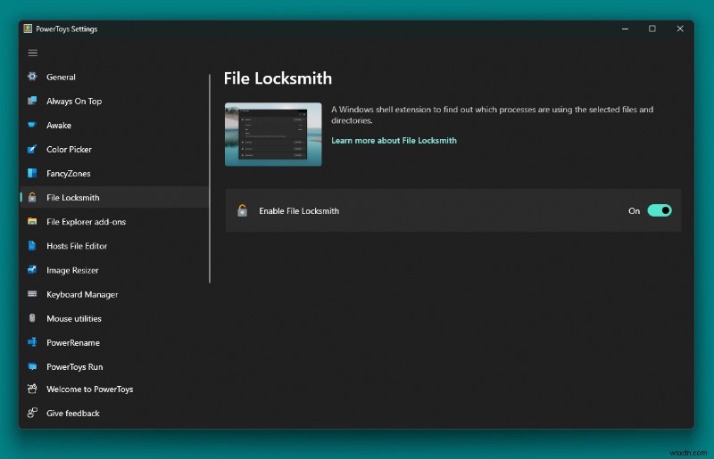 Windows 10 または Windows 11 の PowerToys で新しい File Locksmith ユーティリティを使用する方法
