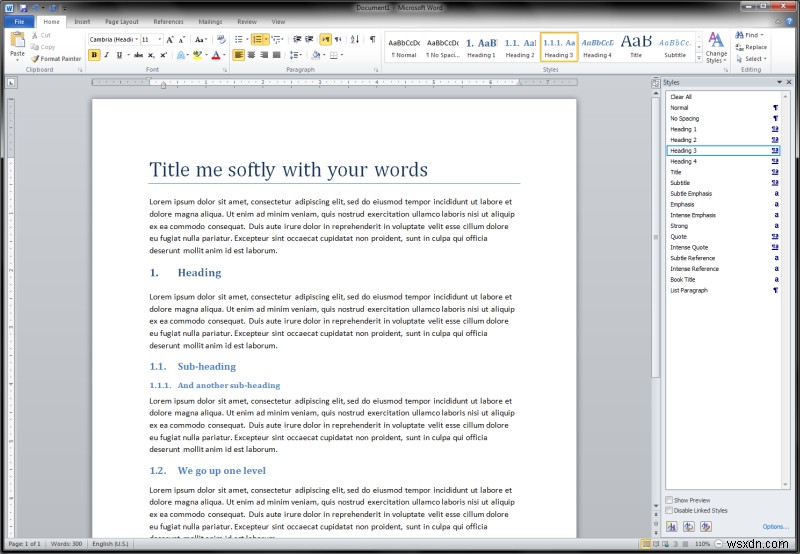 Microsoft Word と番号付きリスト