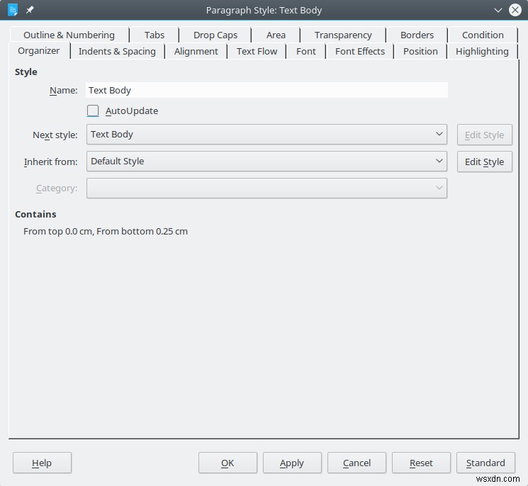 LibreOffice スタイル - 私のスタイルは爆弾 didi bom di deng