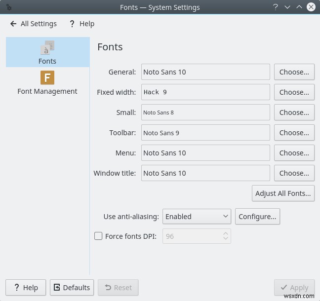 KDE で LibreOffice インターフェイス フォントを改善する