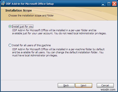 Microsoft Office ファイルとの間で OpenOffice ファイルを変換する