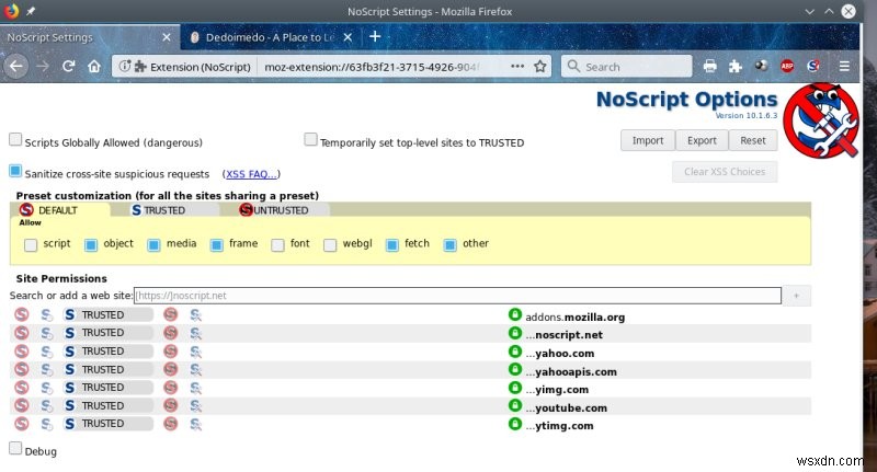 Firefox 57-59 &Noscript 10 使用ガイド - 第 2 版