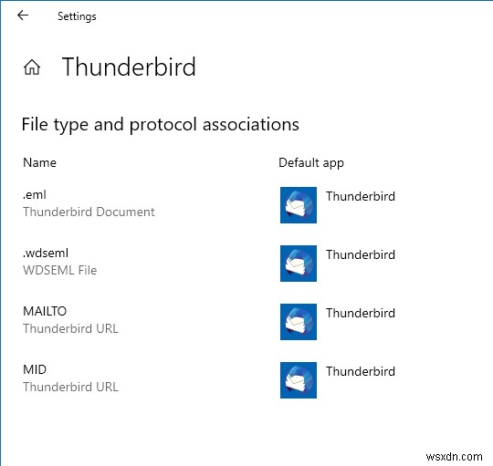 Thunderbird &no email associated to perform action エラー