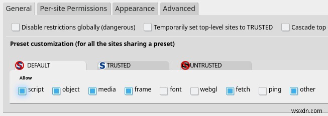 フォントの脆弱性を修正する Noscript